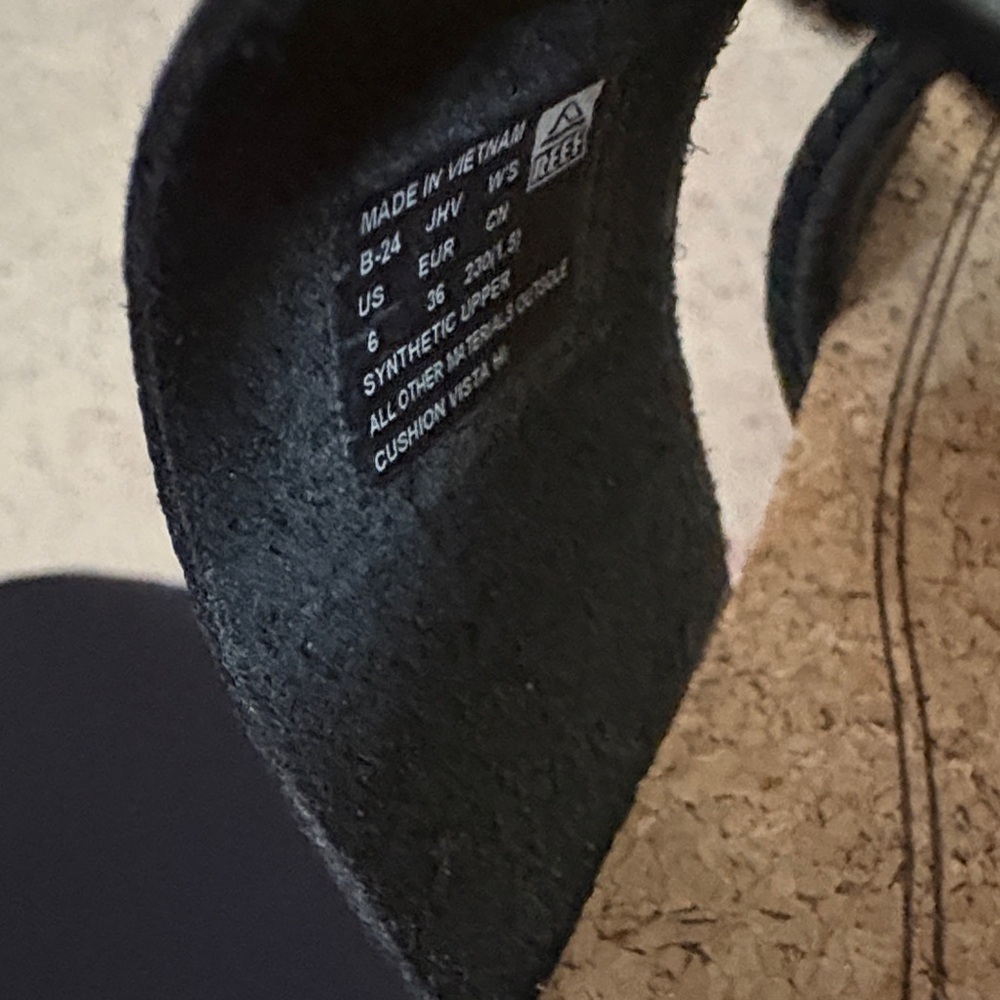 Reef Black and Cork Slide Sandals - Picture 4 of 6